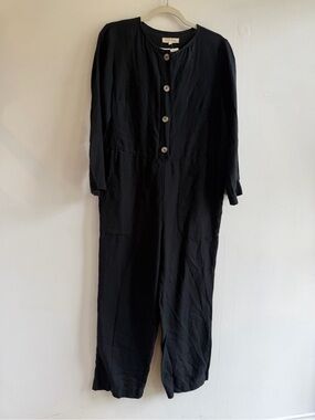 Gillian Stevens Women's Black Button-Front Jumpsuit